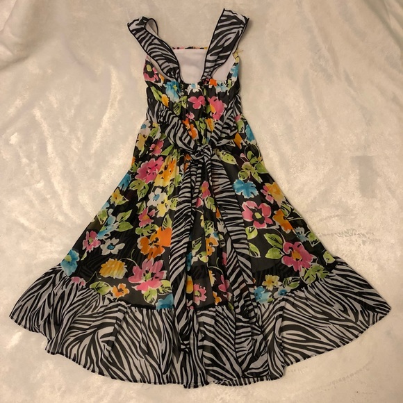 Bonnie Jean 4t Zebra Floral Girls Dress - Picture 6 of 7